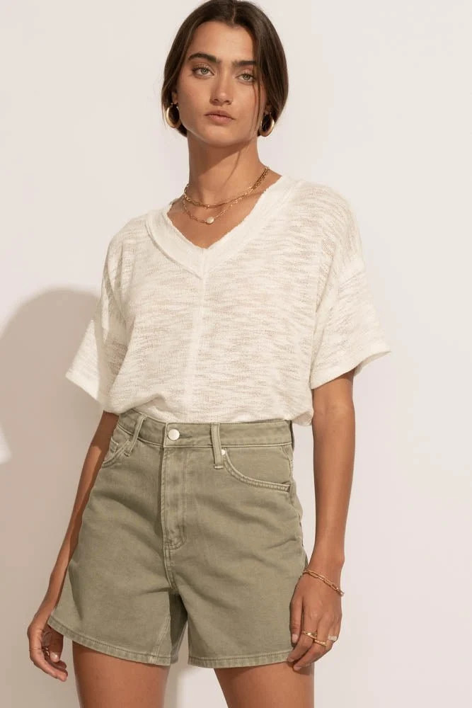 Bohme Dahlia Mom Shorts in Olive - böhme | Böhme US