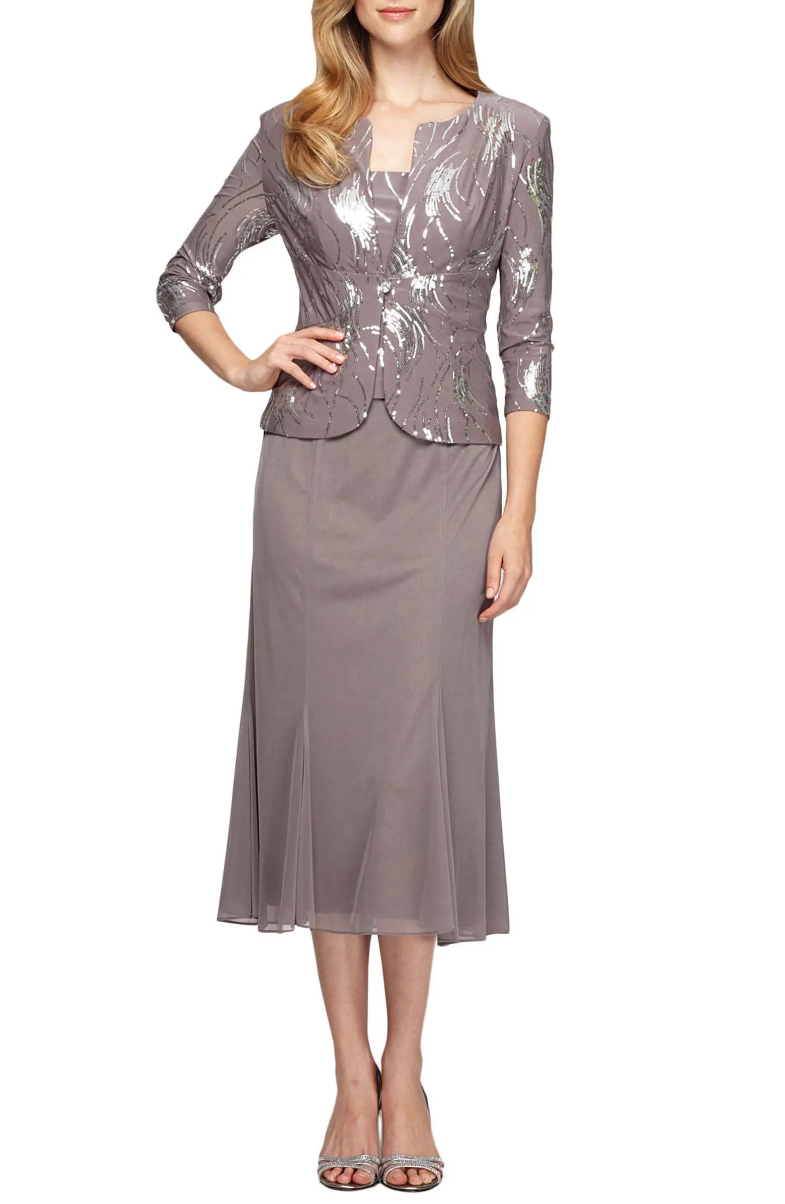 Sequin Midi Dress with Jacket | Nordstrom