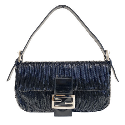 FENDI Baguette Black Beaded Shoulder Bag | eBay US