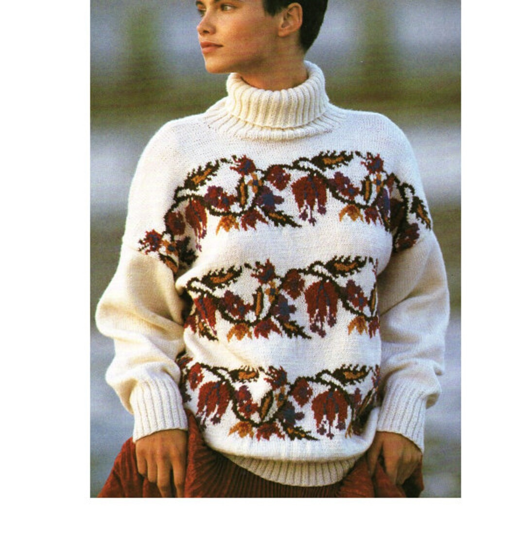 Tapestry Sweater Knitting Pattern Leaves Leaf Sweater Knitting Pattern PDF Instant Download - Ets... | Etsy (US)