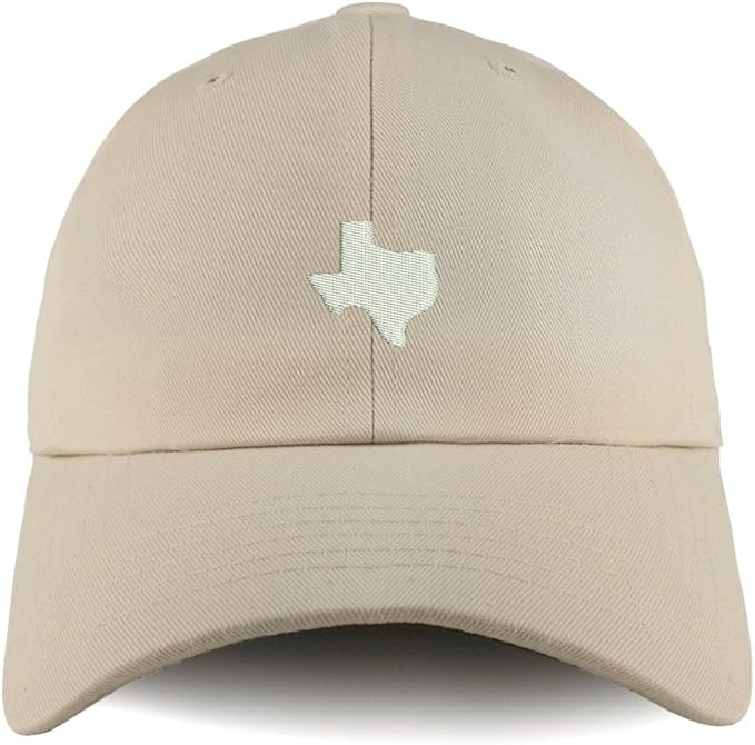 Trendy Apparel Shop Texas State Map Embroidered Low Profile Soft Cotton Dad Hat Cap | Amazon (US)