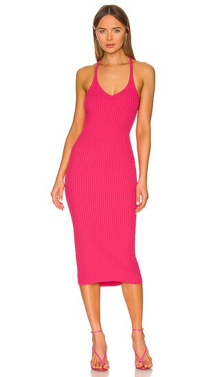 Rib Midi Dress in Rose | Revolve Clothing (Global)