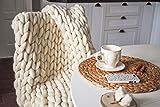 Chunky Knit Blanket, Chunky Knit Merino Wool Blanket Large 40" x 60" Throw Blanket, Giant Knit Blank | Amazon (US)