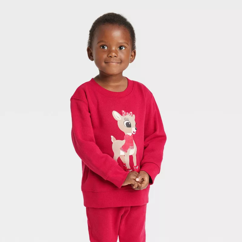 Toddler Rudolph the Red-Nosed Reindeer Pullover Sweatshirt - Red | Target
