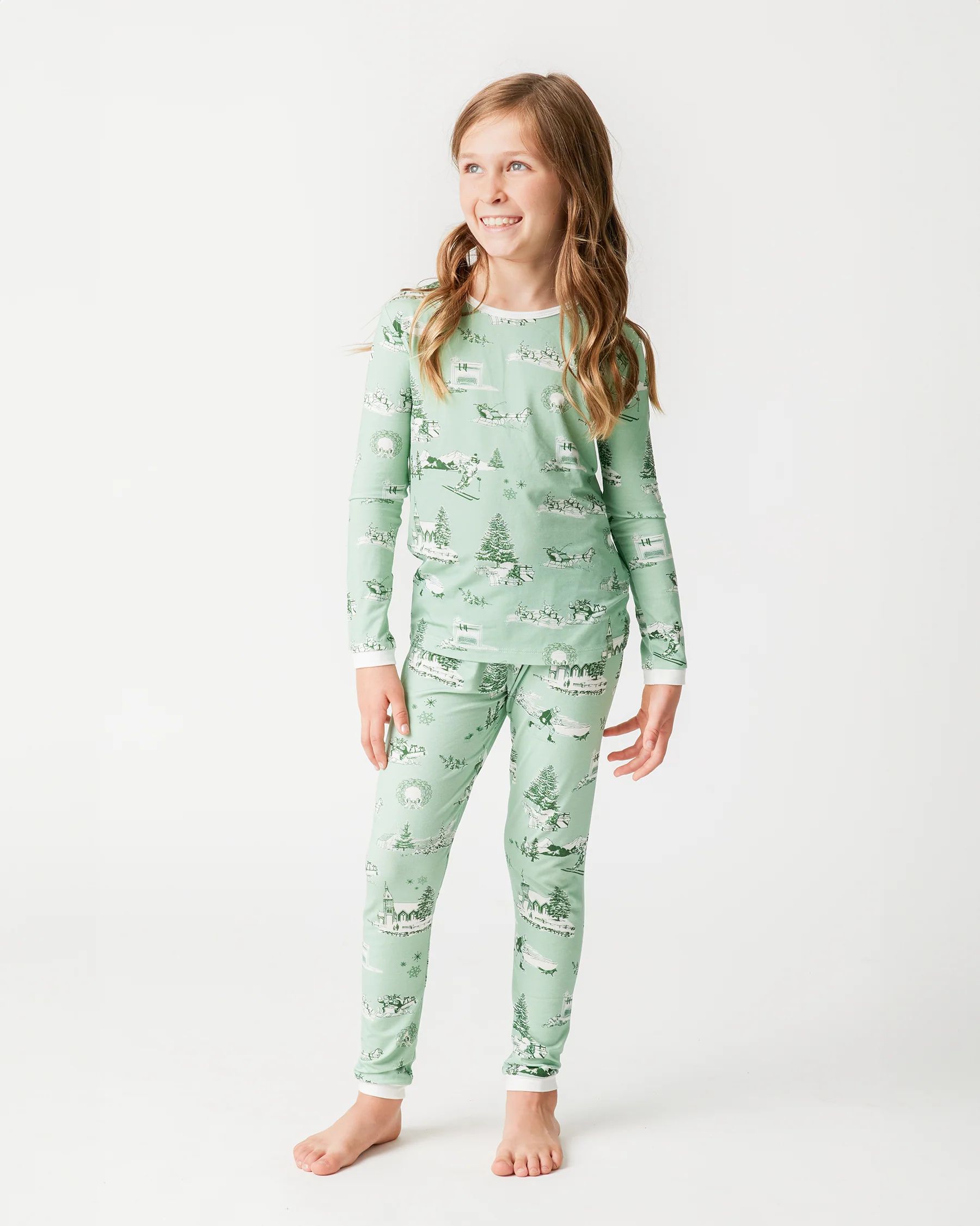 Holiday Toile Kids Long Sleeve Pajama Set | Colorful Prints, Wallpaper, Pajamas, Home Decor, & Mo... | Katie Kime Inc