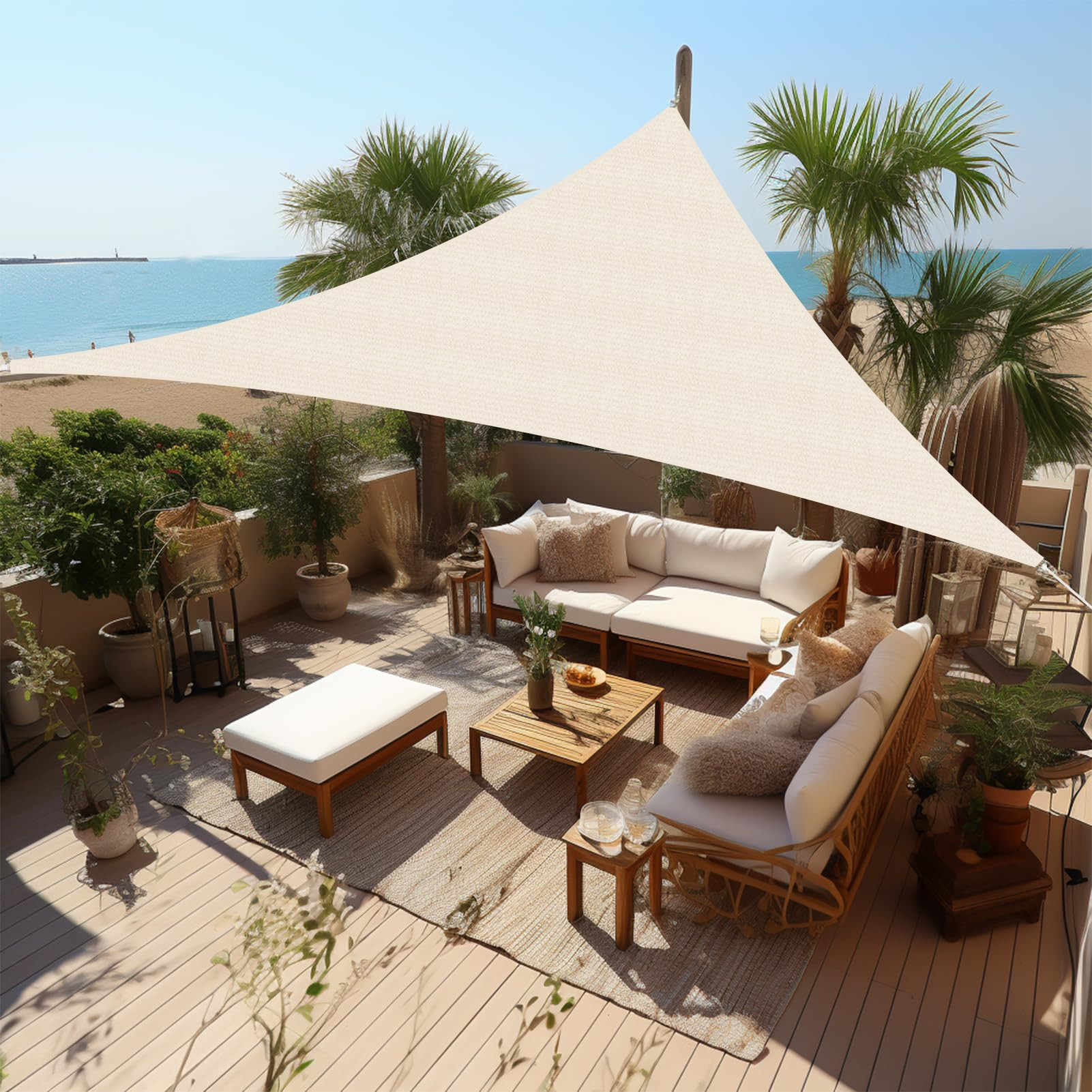 Shade&Beyond Custom Sun Shade Sail 9'x11'x14.2' Triangle Sun Sail Shades Patio UV Block Breathabl... | Amazon (US)