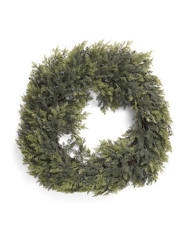 24in Real Touch Faux Pine Wreath | TJ Maxx