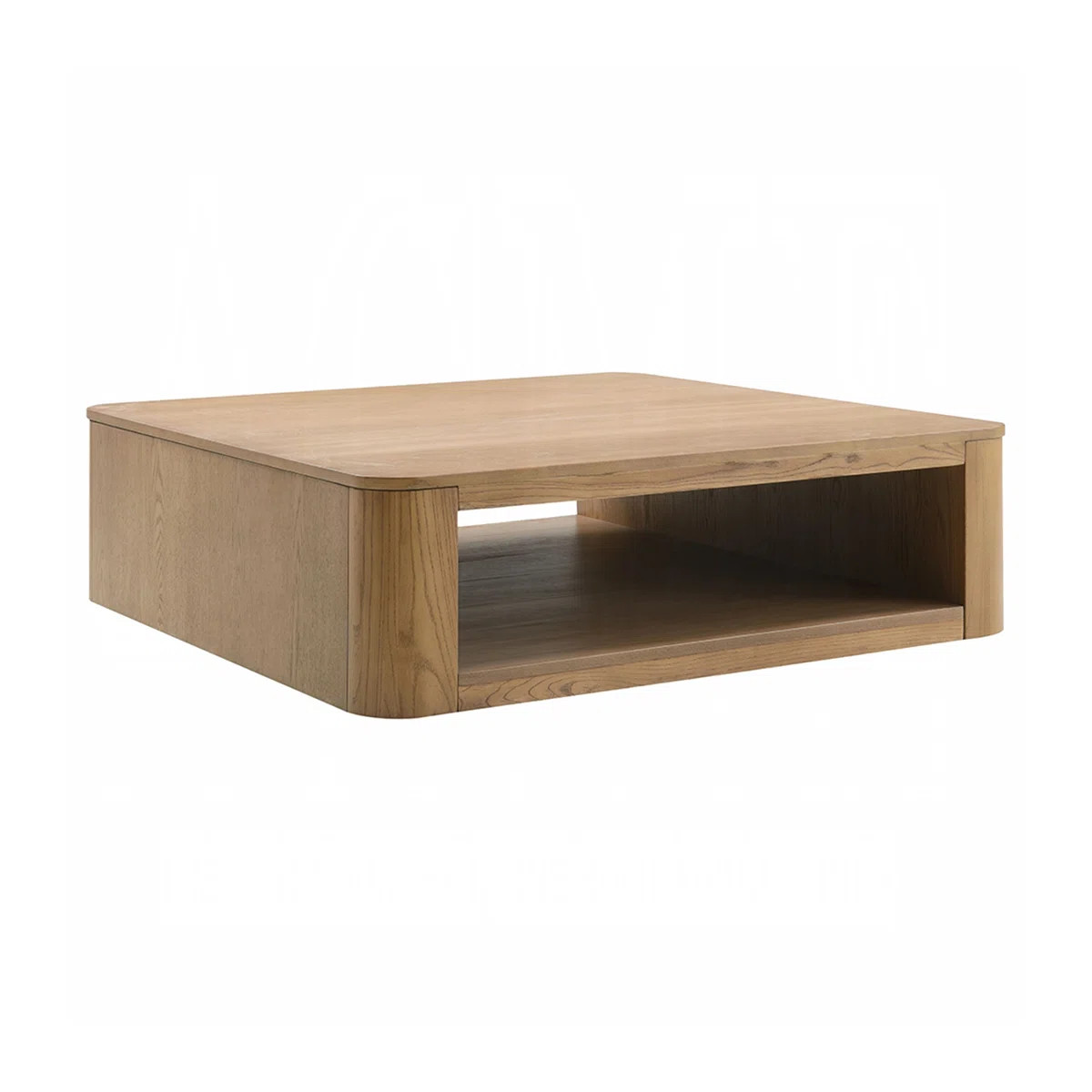 Square Coffee Table With Hollow Base In Oak | Wayfair North America