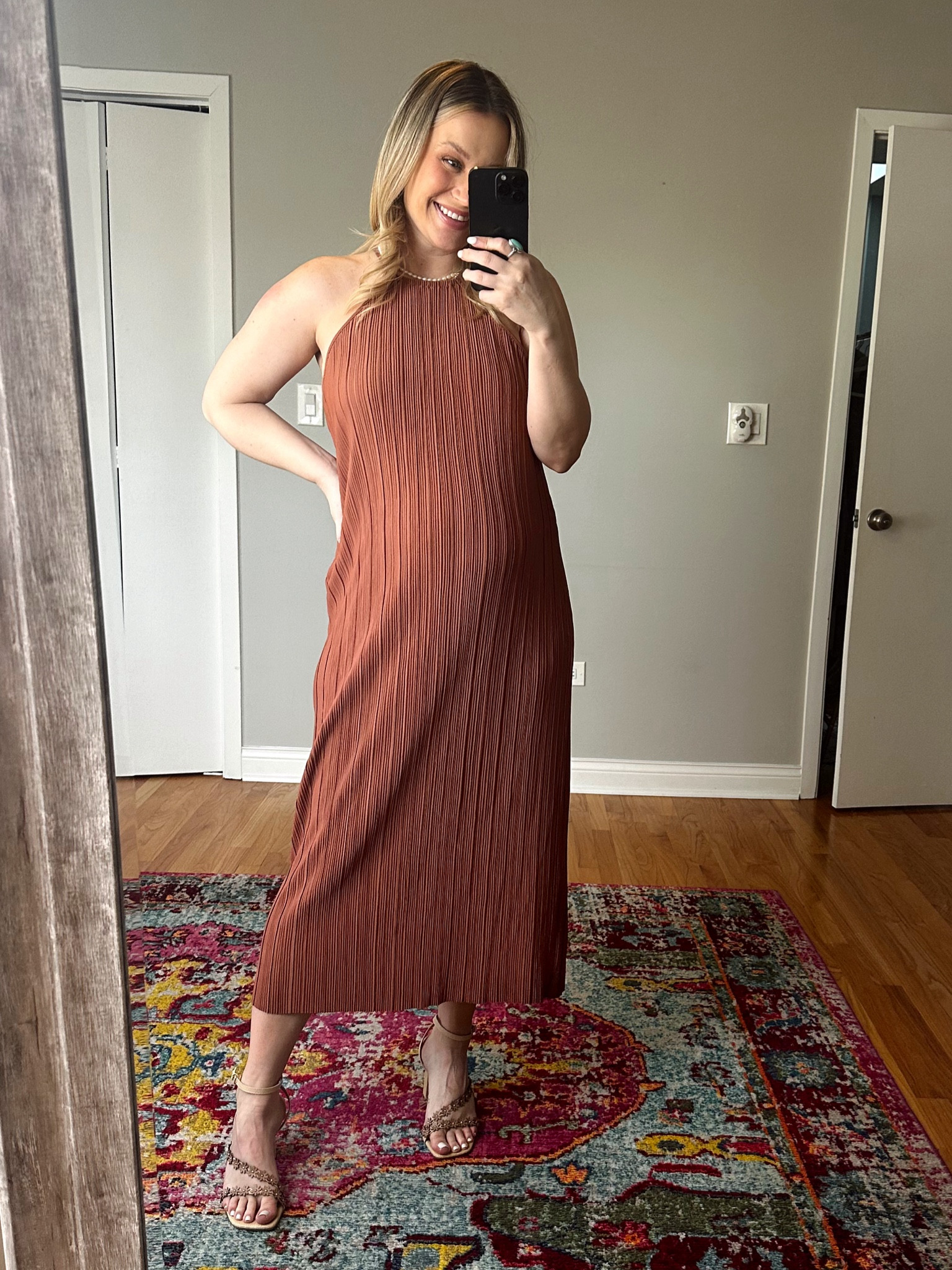 Spring dress from target that is not maternity but fits great over a bump! Also comes in the prettiest pink! #springdress #springoutfit 

#LTKshoecrush #LTKfindsunder50 #LTKbump