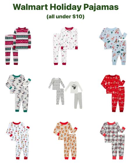 Walmart Holiday pajamas for toddlers all under $10!

#LTKHoliday #LTKkids #LTKfamily