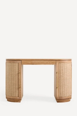 Sienna Oak Wood Executive Desk | Anthropologie (US)