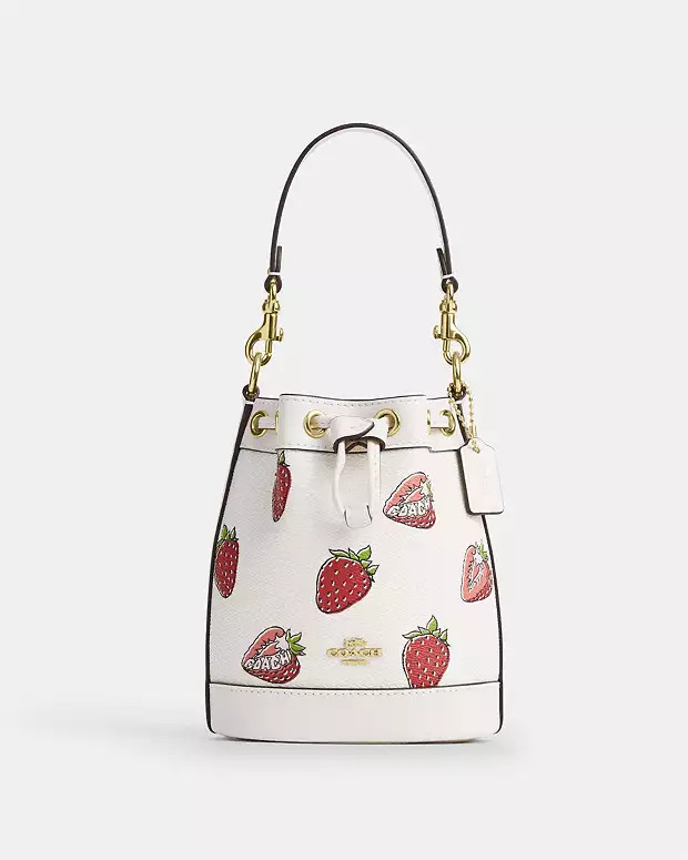 Mini Bucket Bag With Strawberry Print | Coach Outlet US