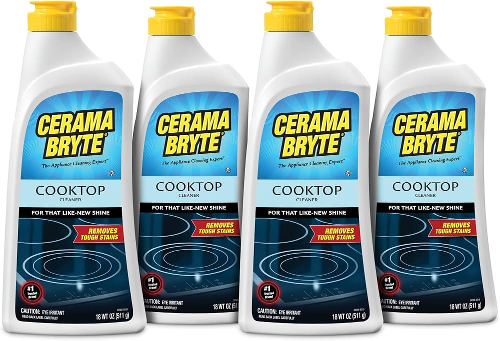 Cerama Bryte Removes Tough Stains Cooktop and Stove Top Cleaner for Glass - Ceramic Surfaces, 18 ... | Amazon (US)