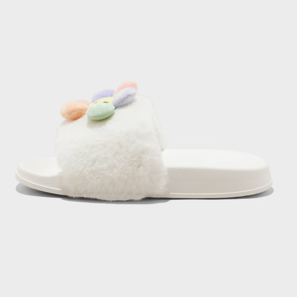 Kids' 3D Flower Slides - Cat & Jack™ Cream | Target