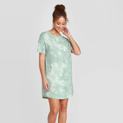 Women's Tie-Dye Print Short Sleeve Beautifully Soft Nightgown - Stars Above™ Mint | Target