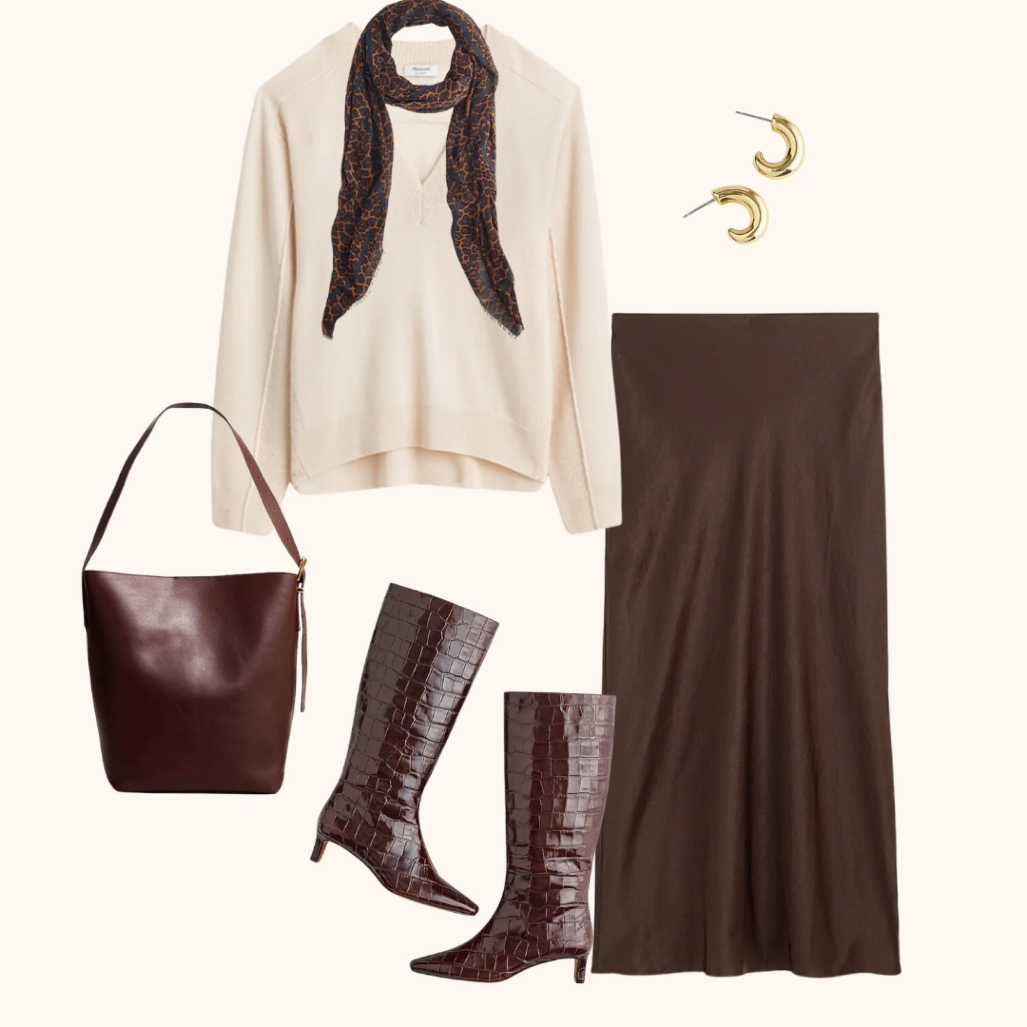 Fall 2024 Color Trend: Chocolate Brown 🍂 Swipe right to see a few outfits styled with pieces in this deep, rich color 🤎

Sweater, midi slip skirt, tall boots, leopard scarf