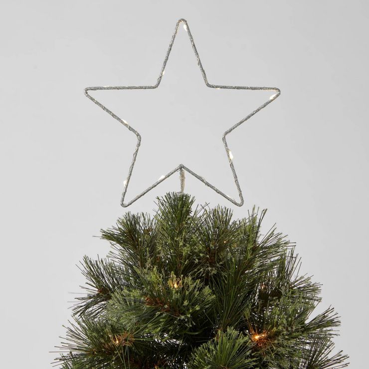 10in LED Lit Dewdrop Glitter Metal Open Star Tree Topper - Wondershop™ | Target