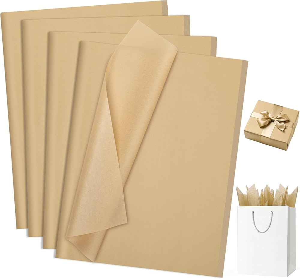 160 Sheets Brown Tissue Paper for Gift Bags 20 X 14 Inches Kraft Wrapping Tissue Paper Bulk for R... | Amazon (US)