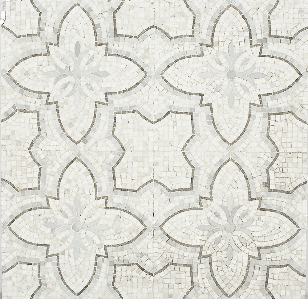 Garden Random Sized Marble Mosaic Tile in White/Gray | Wayfair North America