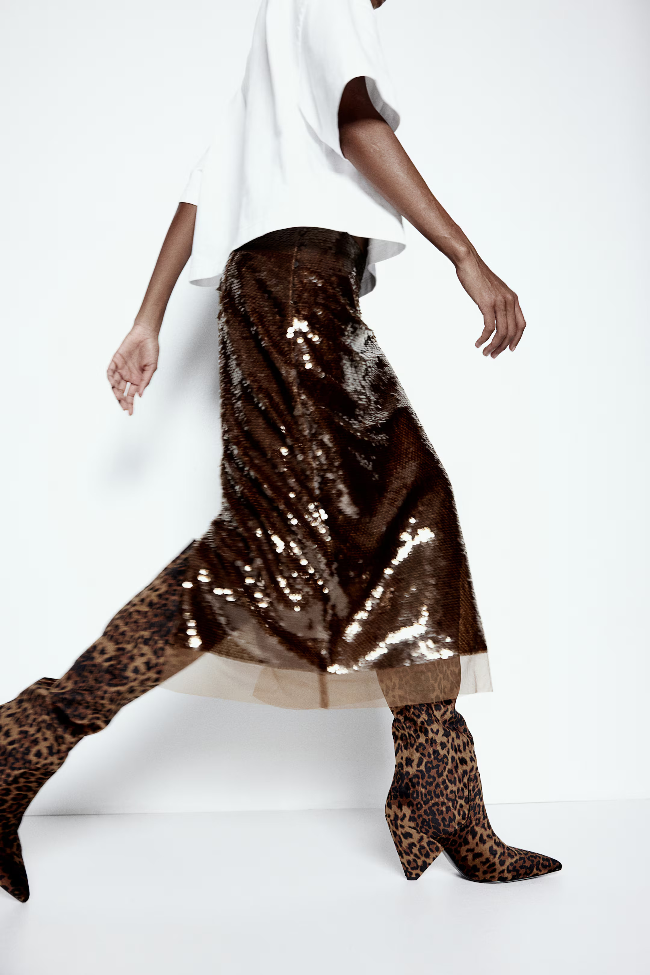 Slouchy pointed boots - Brown/leopard print - Ladies | H&M US | H&M (US + CA)