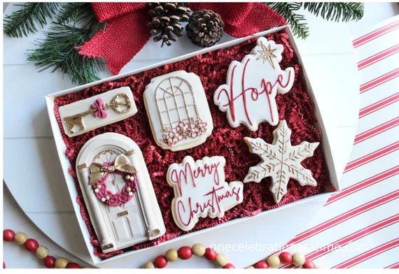Christmas Cookies Gift Box-6, Christmas Cookies, Decorated Christmas Cookies, Christmas Gifts, Fo... | Etsy (US)