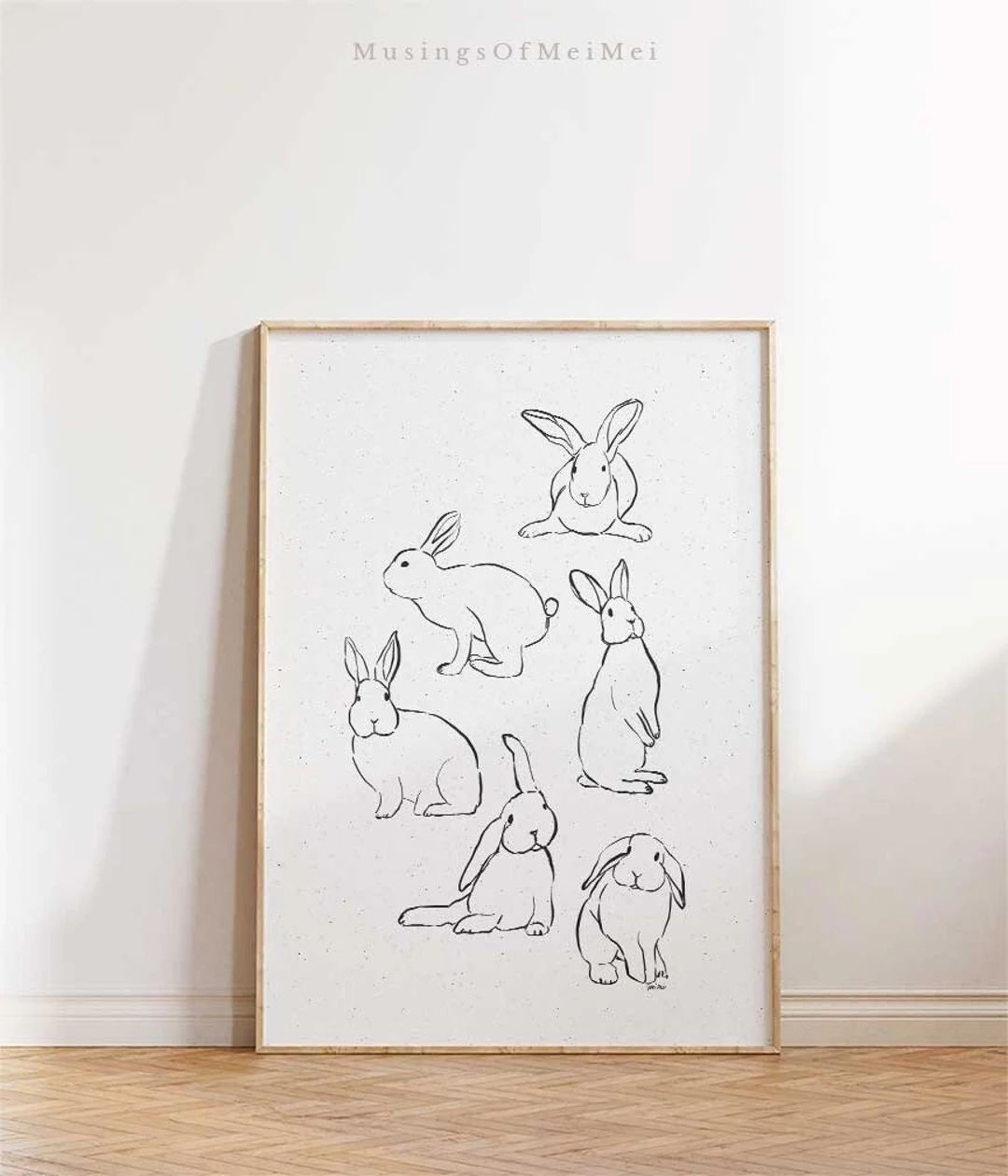 Easter Bunny Print, Printable Wall Art, Minimalist Easter Decor, Easter Wall Art, Easter Bunny, V... | Etsy (US)