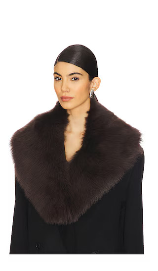 Maddy Fur Collar in Chocolate | Revolve Clothing (Global)