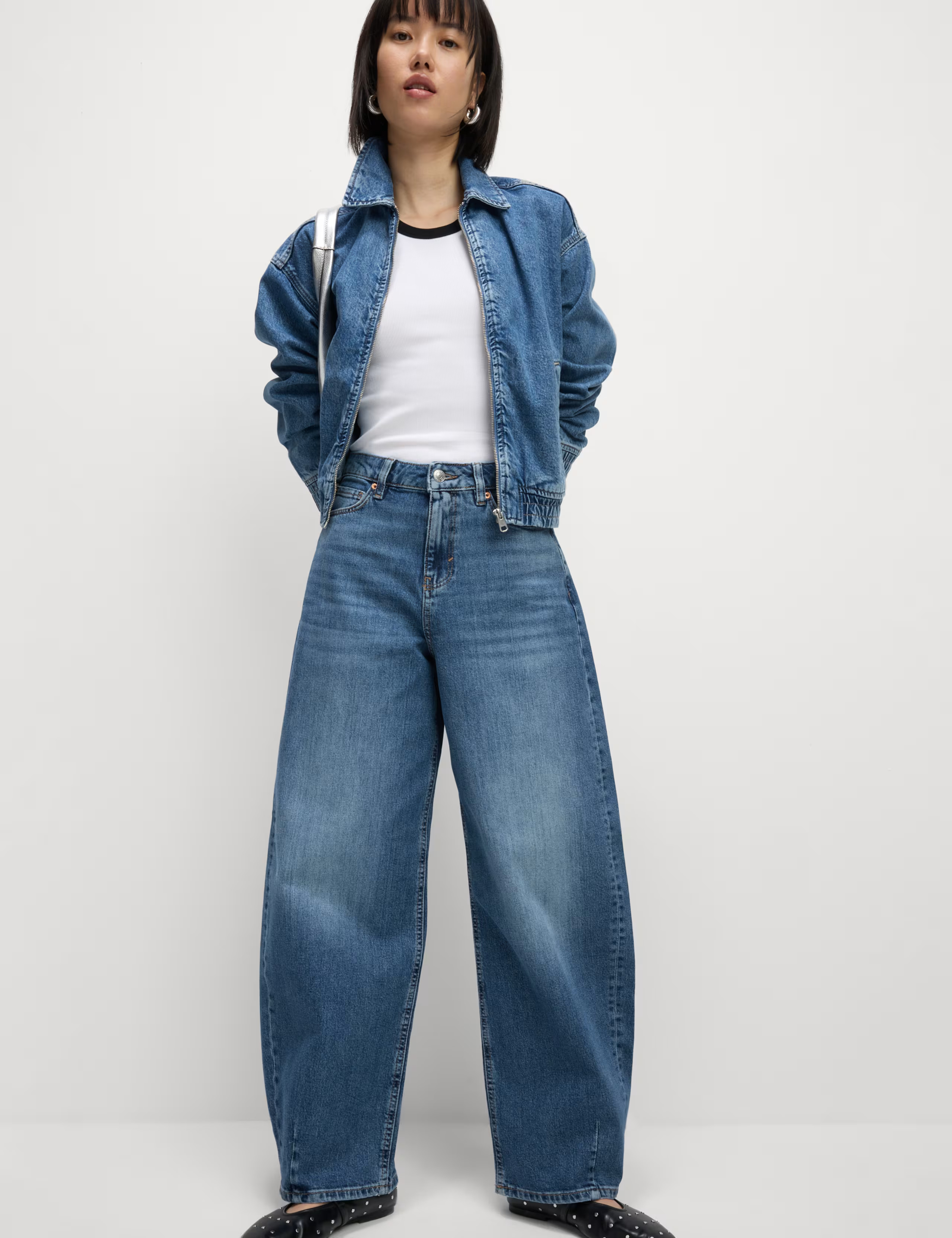 Relaxed Mid Rise Barrel Jeans | M&S Collection at M&S | Marks & Spencer (UK)