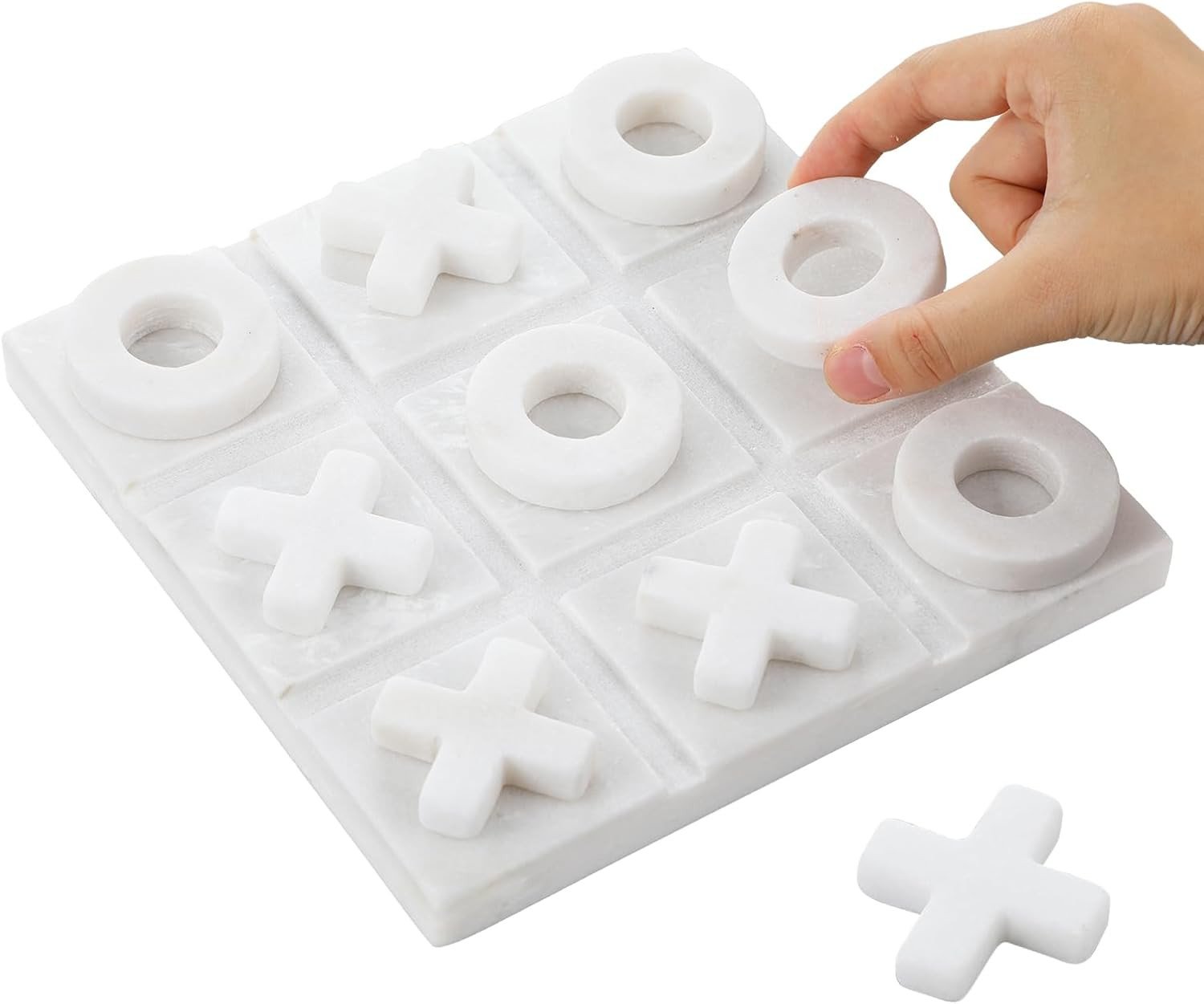 8x8 Inch Marble Tic Tac Toe Game Board Coffee Table Decor | Amazon (US)