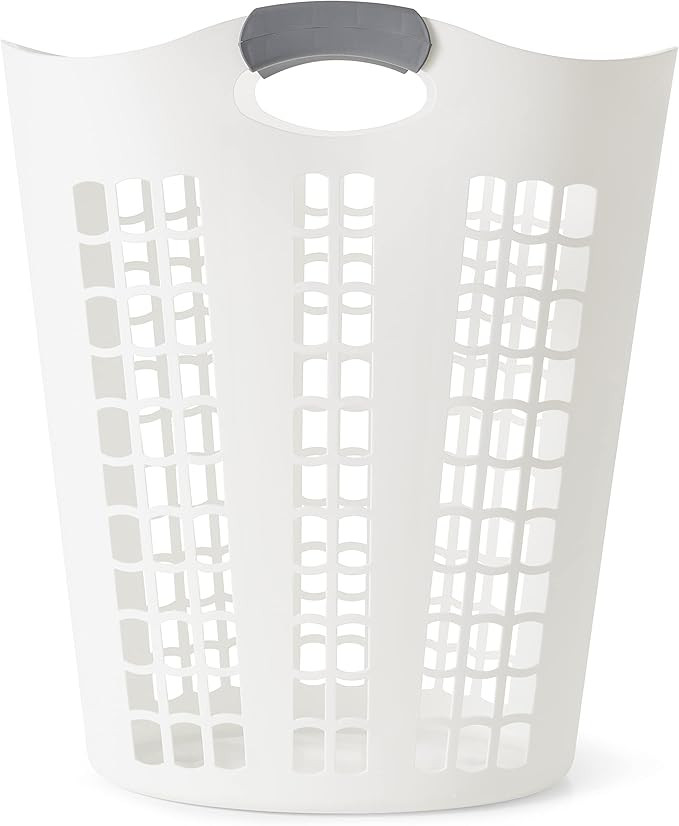 Gracious Living Laundry Basket, Easy Carry Flex Collapsible Hamper, 87.5 Liters, White - Large Pl... | Amazon (US)