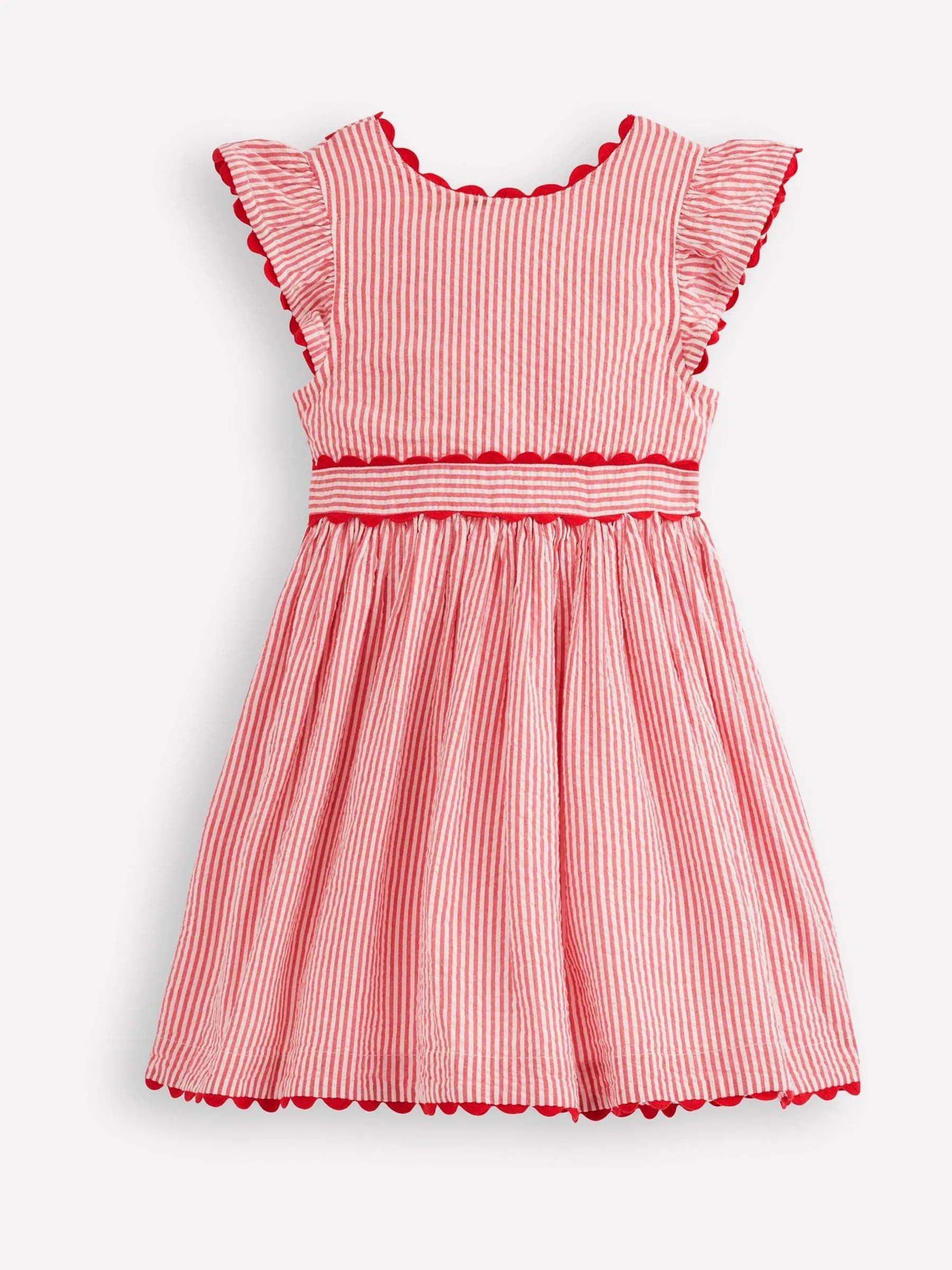 Boden Boden Pink Ric Rac Trim Flutter Dress | Next US