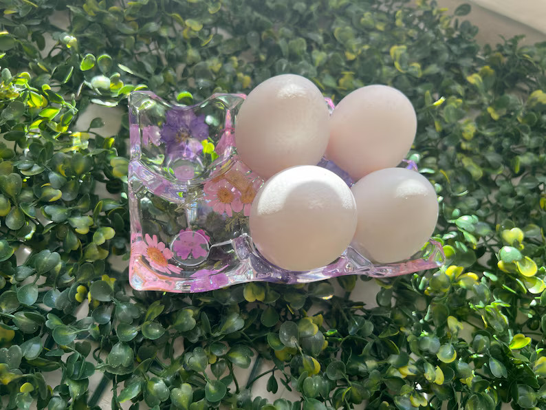 Custom Epoxy Resin Floral Egg Tray, Paint Palette, Jewelry Tray, Kitchen Tray, Kitchen Decoration... | Etsy (US)