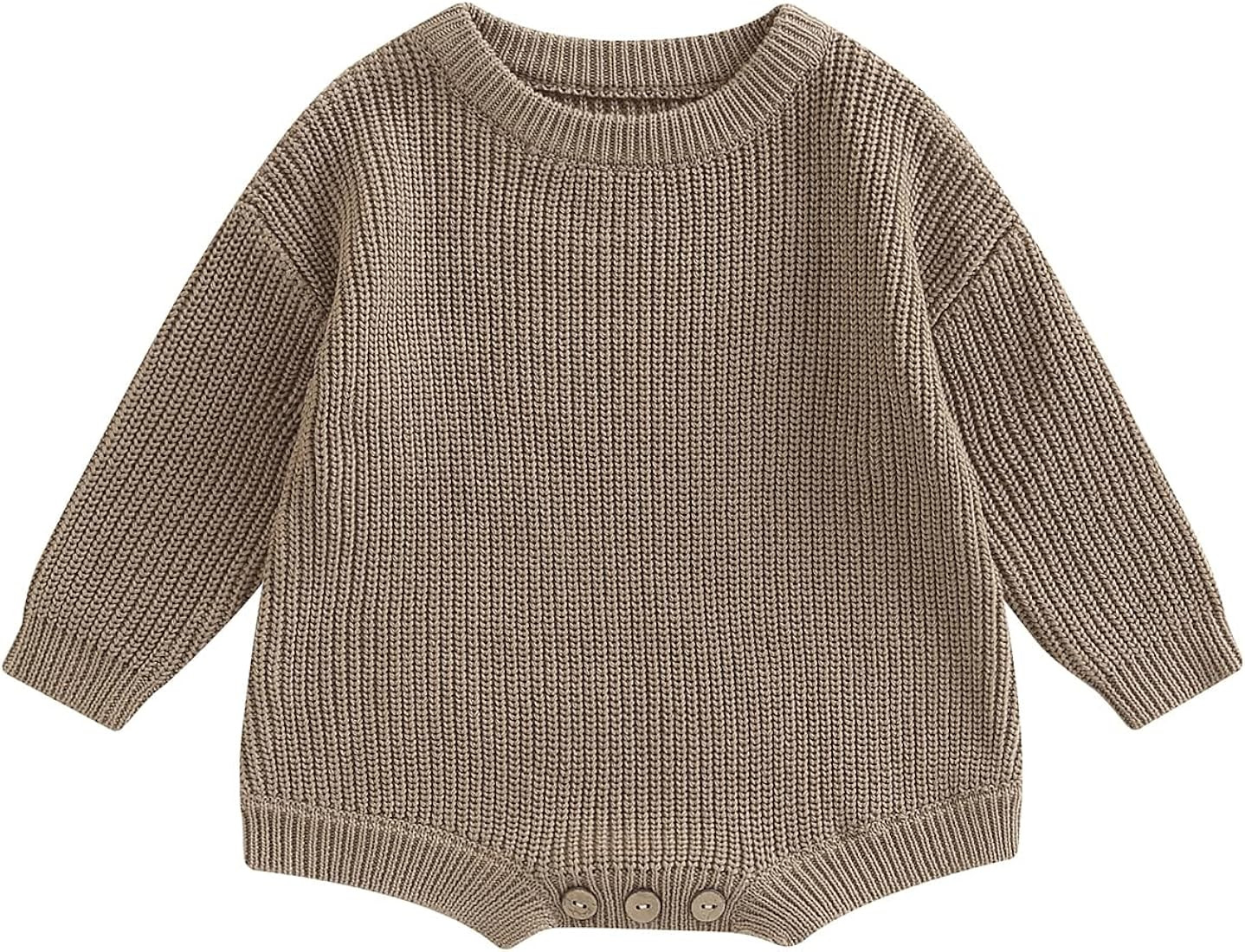 woshilaocai Baby Boy Girl Sweater Oversized Long Sleeve Romper Warm Crewneck Onesie CuteToddler K... | Amazon (US)