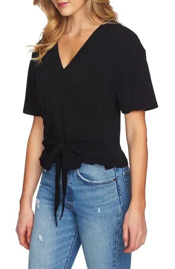 Women's 1.state Tie Front V-Neck Tee | Nordstrom