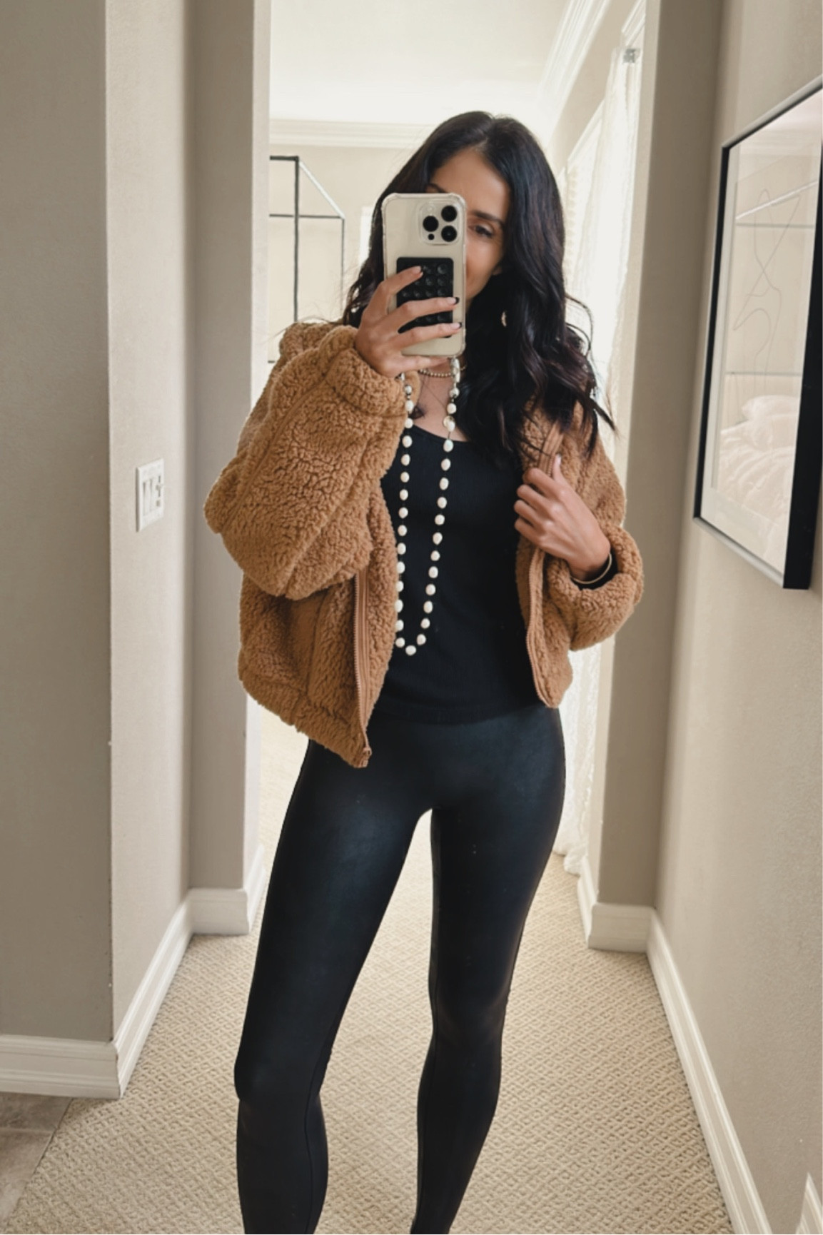 I’m just shy of 5-7” wearing the size small fleece jacket from target under $30