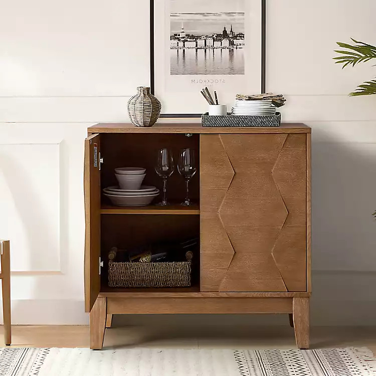 Natural Geometric Mabel 2-Door Cabinet | Kirklands Home | Kirklands