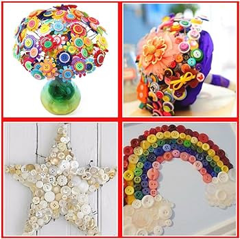 500-700 PCS Assorted Mixed Color Resin Buttons 2 and 4 Holes Round Craft for Sewing DIY Crafts Ch... | Amazon (US)