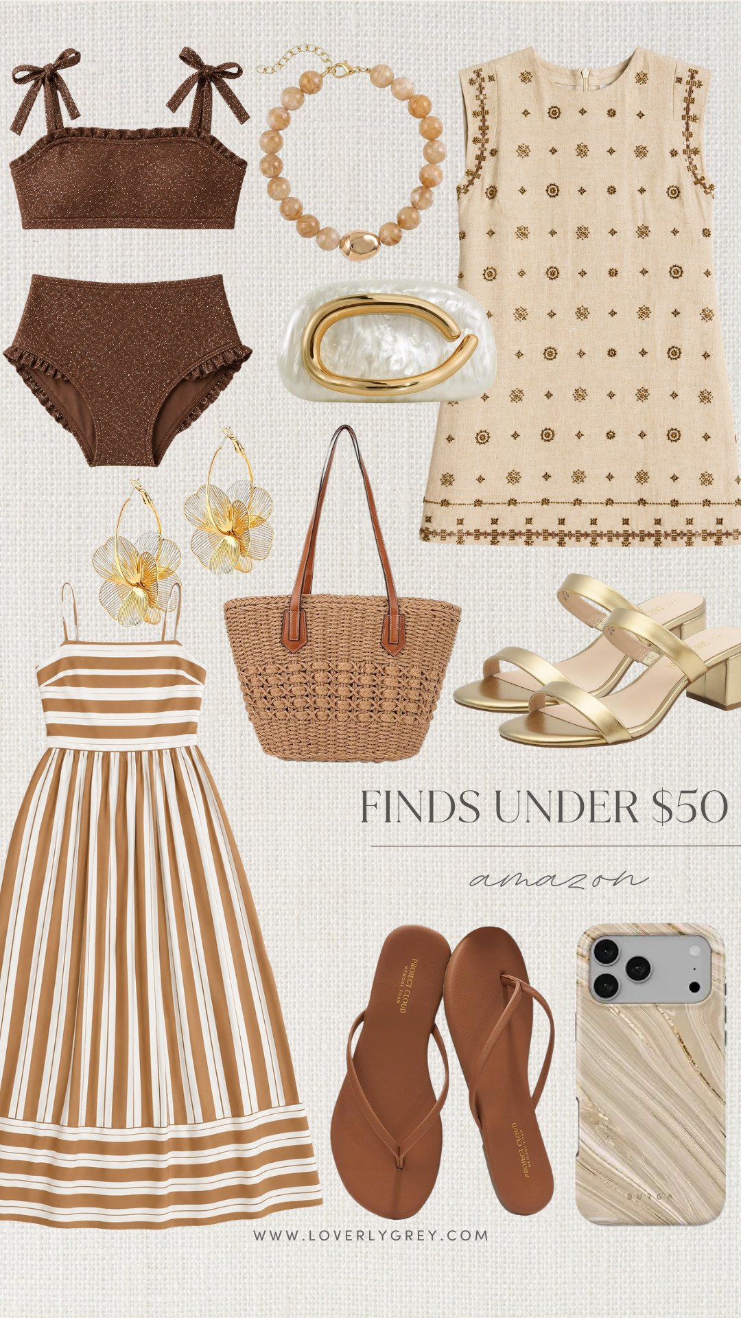 Prime Days are here and now is the time to shop and get great deals on your summer must haves! This neutral brown and gold palette is so luxe and is resort ready at an affordable price.

Loverly grey, amazon prime days, linen shift dress, beaded embellished dress, under 50 fashion accessories amazon finds, vacation outfit ideas, affordable womens swimwear, sale womens style 

 #LTKSaleAlert #LTKSwim #LTKTravel