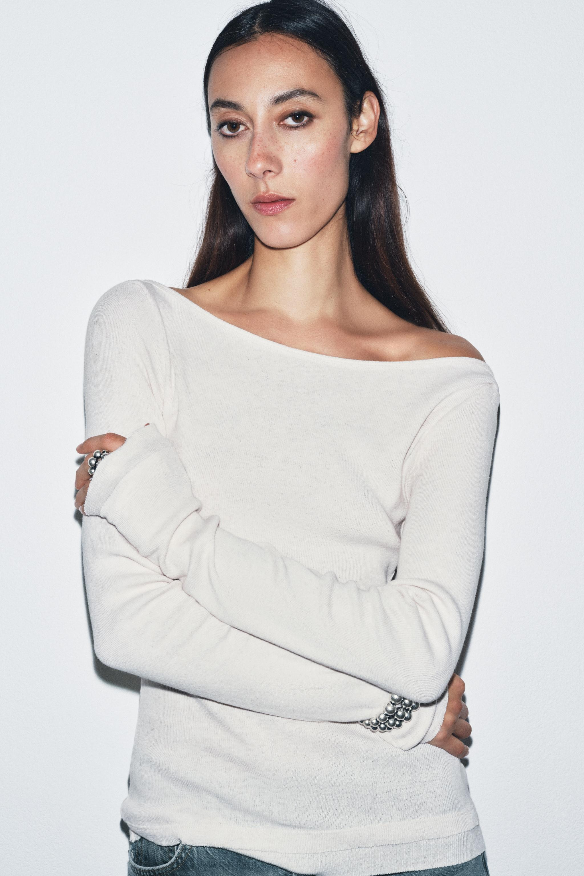 RIB BOAT NECK T-SHIRT | Zara UK