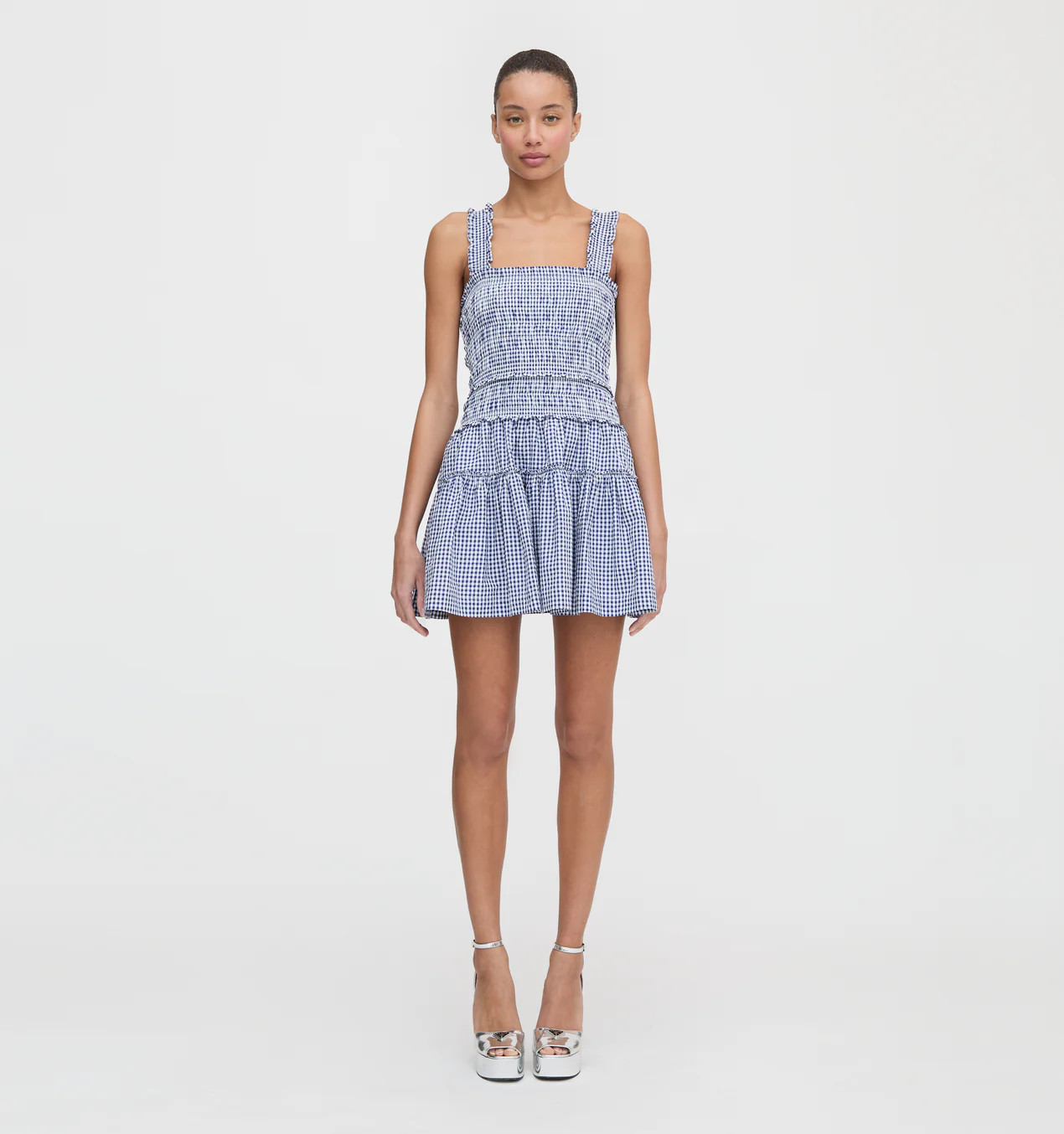 The Azalea Mini Nap Dress - Navy Gingham | Hill House Home US