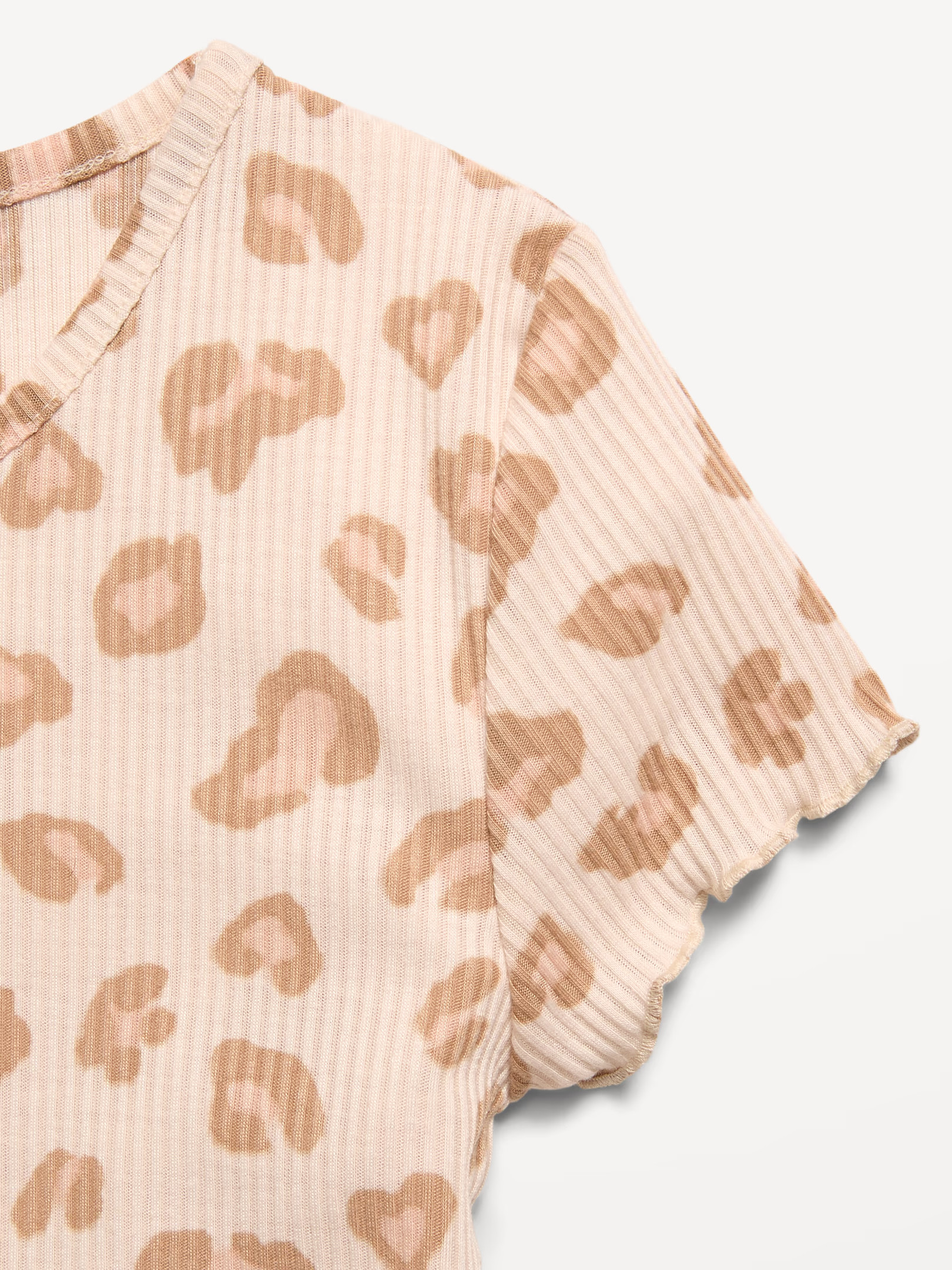 Ribbed Lettuce-Edge Pajama Top and Shorts Set for Girls | Old Navy (US)