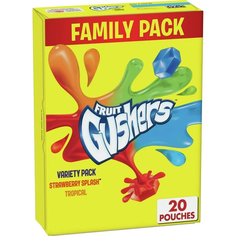 Gushers Fruit Flavored Snacks, Variety Pack, Strawberry and Tropical, 20 ct | Walmart (US)