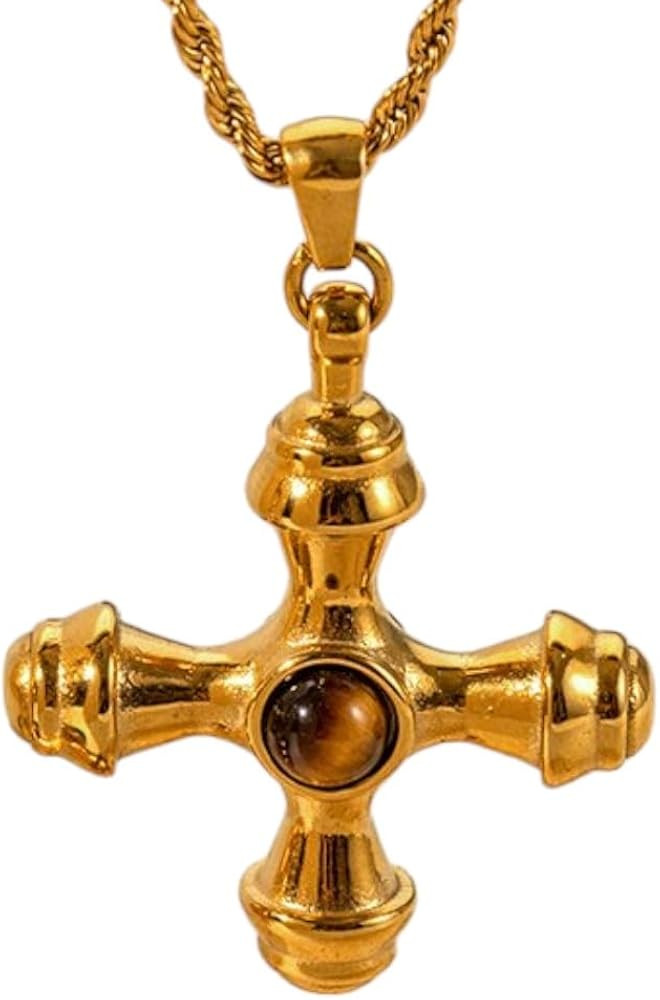 Crystal Zircon Cross Necklace For Women Choker Charm Virgin Mary Pendant Box Chain Female Jewelry... | Amazon (US)