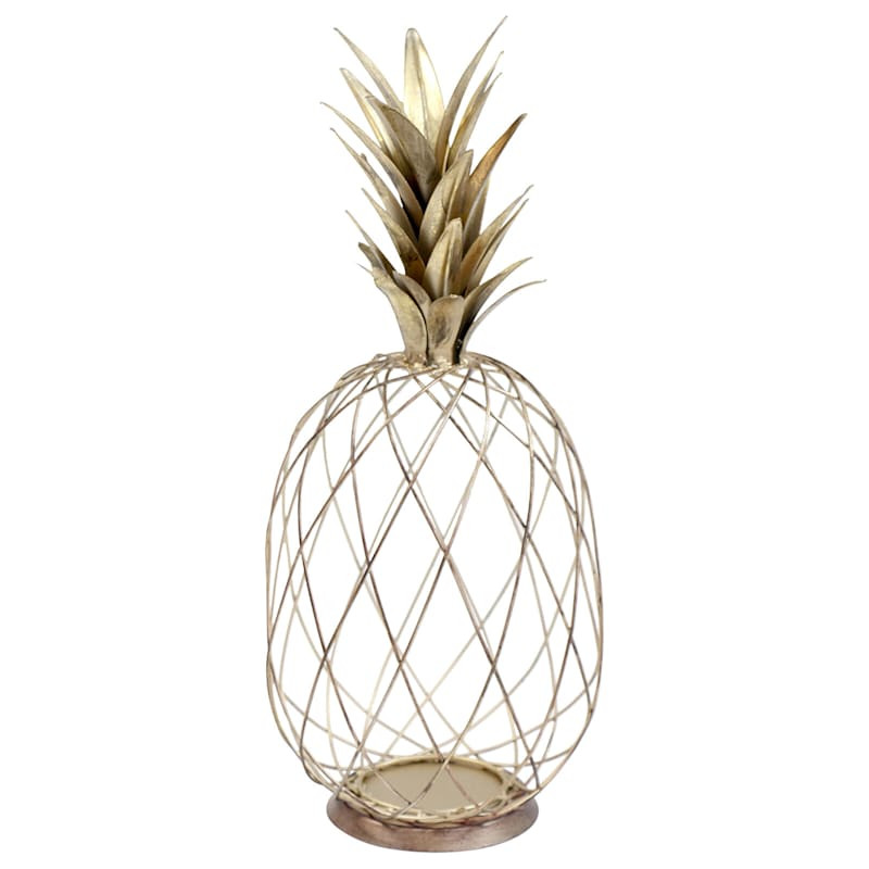 Gold Metal Wire Pineapple, 19" | At Home