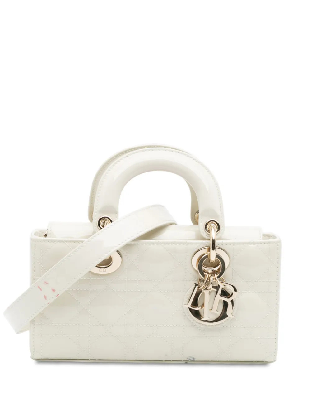 Christian Dior Pre-Owned 2020-2025 Small Patent Cannage Lady D Joy satchel - White | Farfetch Global
