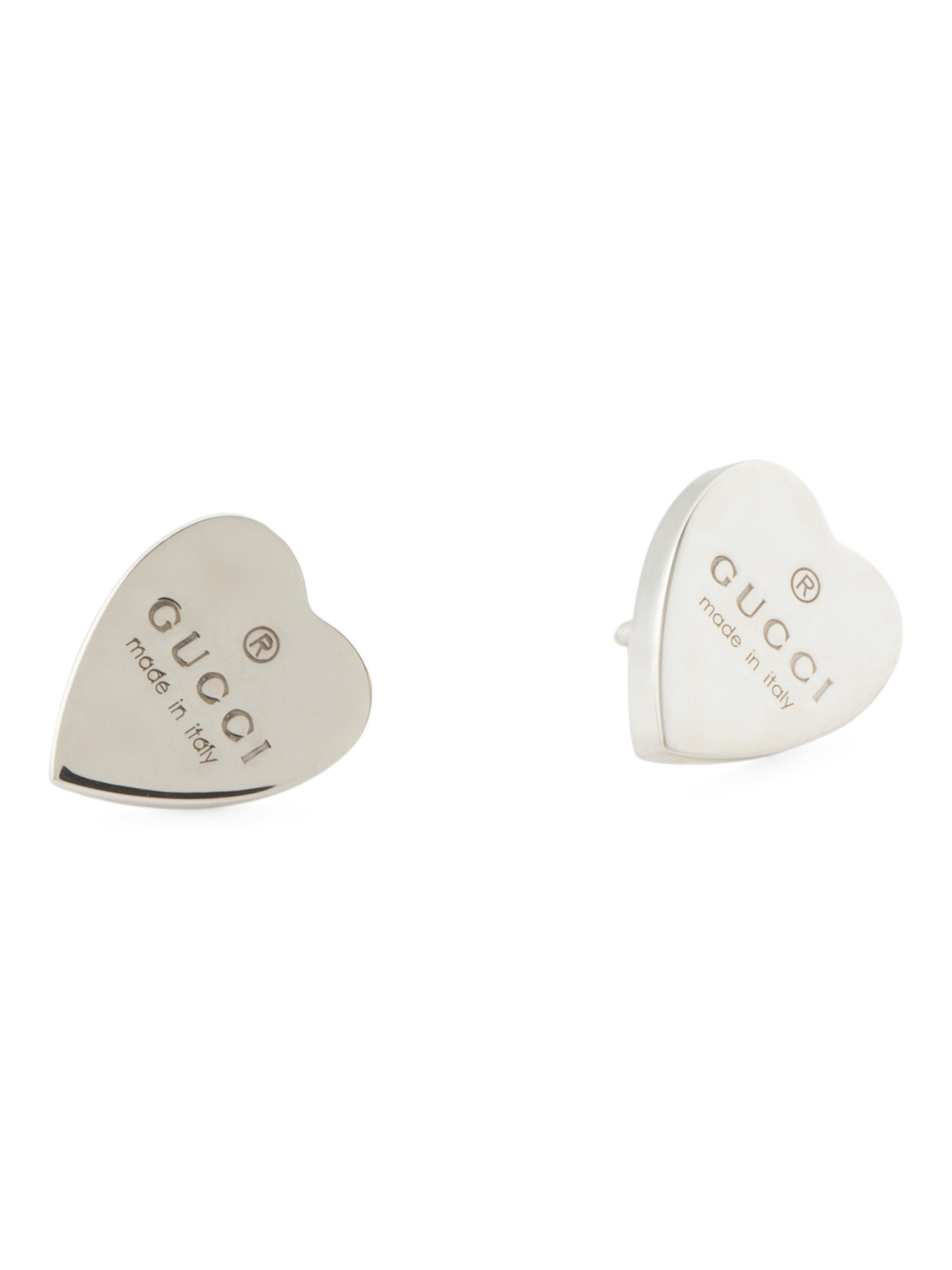 Made In Italy Sterling Silver Trademark Heart Earrings | TJ Maxx