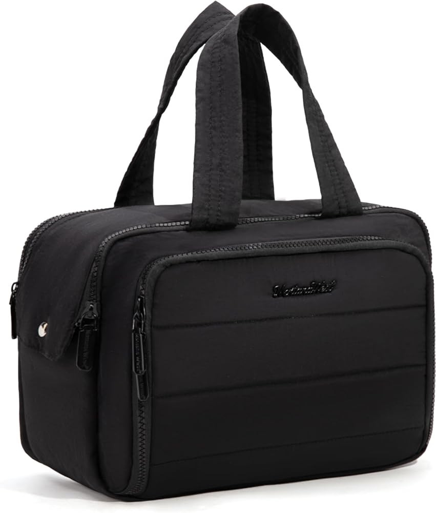 Montana West Travel Toiletry Bag Large Capacity Travel Bags Soft Makeup Organizer Lightweight Puffy Cosmetic Bag with Waterproof Compartment | Amazon (US)