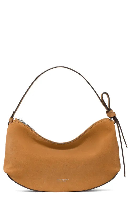 Kate Spade New York loop suede shoulder bag in Garden Soil at Nordstrom | Nordstrom