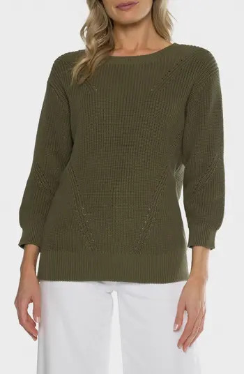 matty m. Hancock Cotton Pointelle Sweater | Nordstromrack | Nordstrom Rack