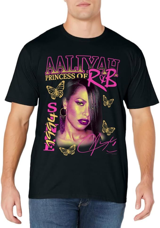 90's Retro Pink Butterflies R&B Hip Hop Music Fan T-Shirt | Amazon (US)